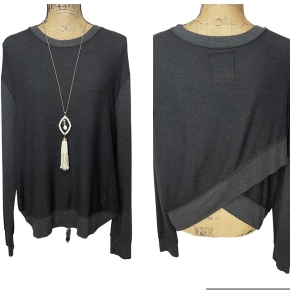 291 Venice Boutique Slit Back Pullover Contrast Hems Warm Size Large - Picture 1 of 11